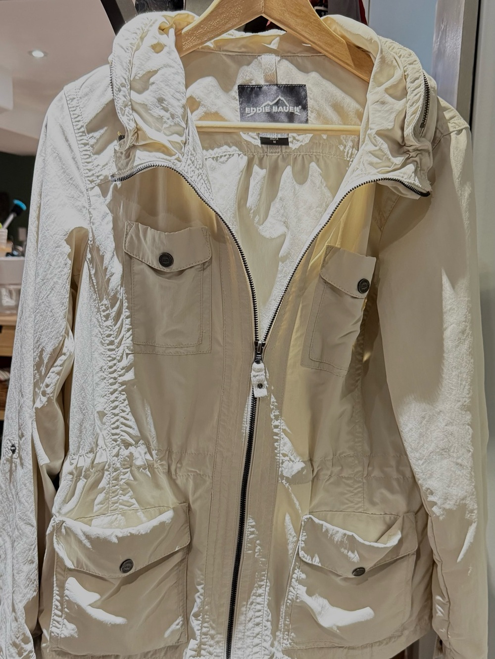 Eddie Bauer Women's Travex Hooded Beige Utility Jacket
